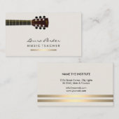 Carte De Visite Musicien Musique Enseignant Guitare instrument Gol (Devant / Derrière)