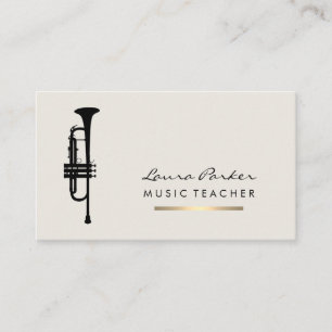 Carte De Visite Musicien Musique Enseignant Trumpet instrument Or