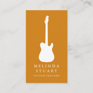 Carte De Visite Musicien Professeur de Guitare Chic Minimaliste Mo