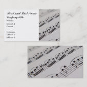 Carte De Visite Musicien professionnel (Devant / Derrière)