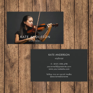 Carte De Visite Musicien professionnel de la photo violoniste mini