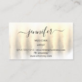 Carte De Visite Musicien professionnel DJ Artistic 3D Gold (Dos)