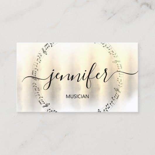Carte De Visite Musicien professionnel DJ Artistic 3D Gold (Devant)