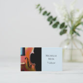 Carte De Visite Musicien professionnel violon bleu noir (Debout devant)