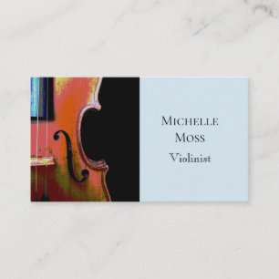 Carte De Visite Musicien professionnel violon bleu noir