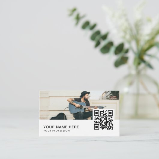 Carte De Visite Musicien QR Code voiture d'affaires (Debout devant)