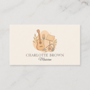 Carte De Visite Musicien Représentation musicale Chanteur Instrume