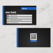 Carte De Visite Musicien - Thème élégant Code QR (Devant / Derrière)