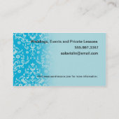 Carte De Visite Musicien Treble Clef Music Studio Enseignant (Dos)