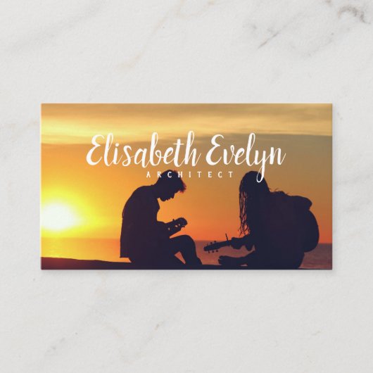 Carte De Visite musiciens guitare musique (Devant)