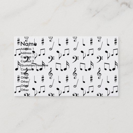 Carte De Visite Musique (Devant)
