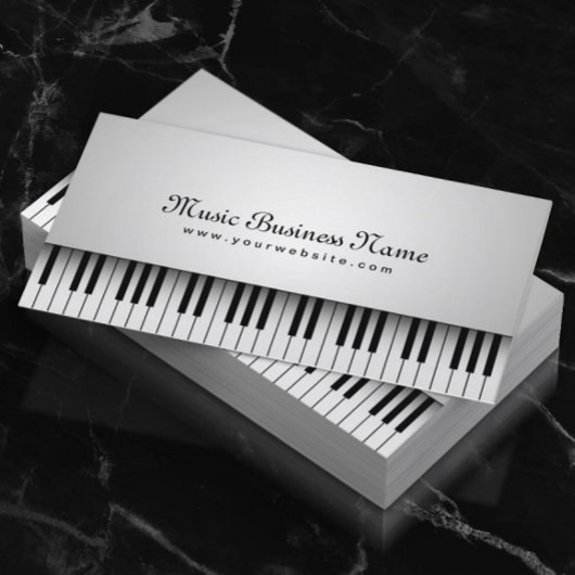 Carte De Visite Musique Beau Grand Piano Blanc
