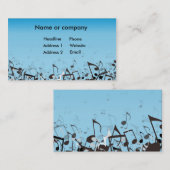 Carte De Visite Musique bleue (Devant / Derrière)