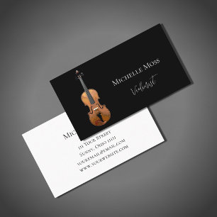 Carte De Visite Musique classique violon noir blanc