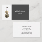 Carte De Visite Musique classique Violon violon interprète Gris (Devant / Derrière)