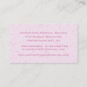 Carte De Visite Musique Danse et Drama Pink Publicité (Dos)
