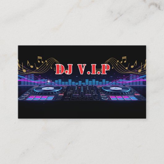 Carte De Visite Musique de DJ Professionnel (Devant)