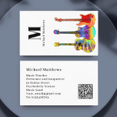 Carte De Visite Musique de guitare Musicien de musique QR Code