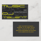 Carte De Visite musique du DJ (Devant / Derrière)