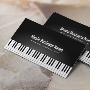 Carte De Visite Musique Elegant Black Grand Piano Keys Musical