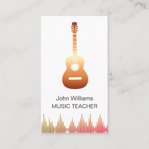 Carte De Visite Musique Enseignant Guitare Musicien Rose Gold Eleg