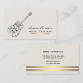 Carte De Visite Musique Enseignant Guitare Player instrument Or (Devant / Derrière)