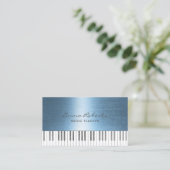 Carte De Visite Musique Enseignant Royal Blue Piano Keys Musical (Debout devant)