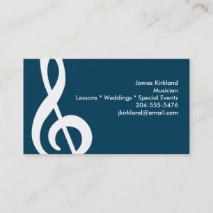 Carte De Visite Musique Enseignant Treble Clef Studio Musicien