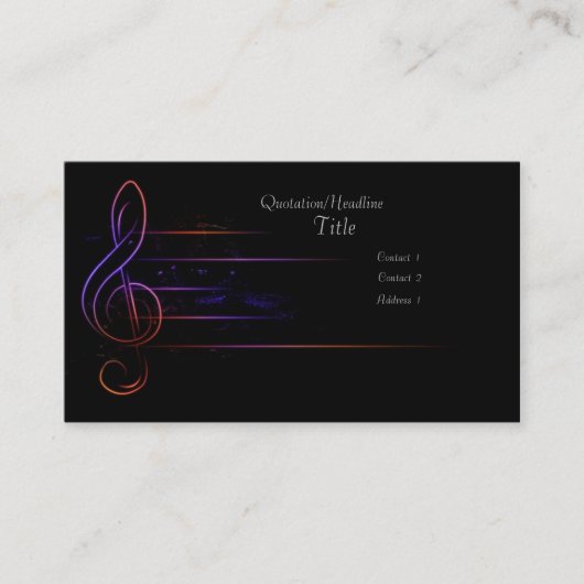 Carte De Visite Musique et lumière (Devant)