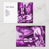 Carte De Visite MUSIQUE FABRIQUANT CHAT ET OWL Purple Blanc (Devant / Derrière)