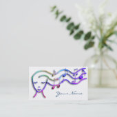 Carte De Visite musique fille teintes violettes (Debout devant)