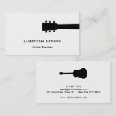Carte De Visite Musique fraîche et moderne noire et de blanc de (Devant / Derrière)