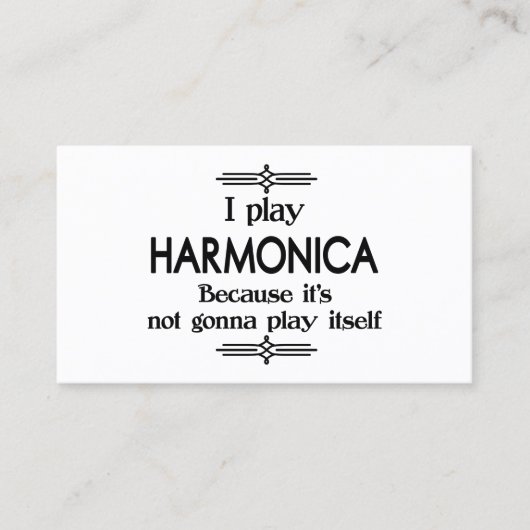 Carte De Visite Musique harmonica - Play Itself Funny Deco (Devant)