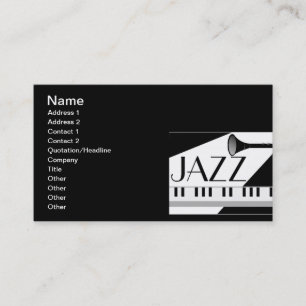 CARTE DE VISITE MUSIQUE JAZZ BLANC NOIR GRAPHIQUE