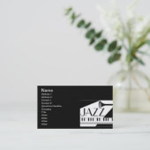 CARTE DE VISITE MUSIQUE JAZZ BLANC NOIR GRAPHIQUE (Debout devant)