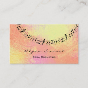 Carte De Visite Musique Maquillage Lash Peach Rose Or Metallic Soc