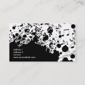 Carte De Visite Musique moderne cool noir et blanc (Dos)