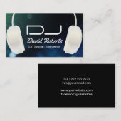 Carte De Visite Musique moderne d'écouteurs du DJ (Devant / Derrière)