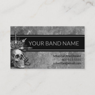 Carte De Visite Musique musicienne de rock crâne sur mesure Lourd