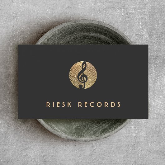 Carte De Visite Musique Note Gold Sequin Musicien