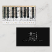 Carte De Visite musique pianiste notes design (Devant / Derrière)