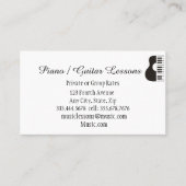 Carte De Visite Musique Piano Guitare Enseignant Instructeur (Devant)