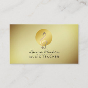Carte De Visite Musique Professeur Gold Note musicale Musicien