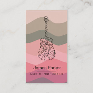 Carte De Visite Musique Professeur Guitare Logo Minimaliste Musici
