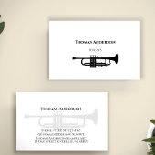 Carte De Visite Musique Professeur Trumpet Minimale Monochrome