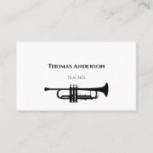 Carte De Visite Musique Professeur Trumpet Minimale Monochrome (Devant)