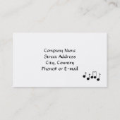 Carte De Visite Musique sensationnelle (Dos)