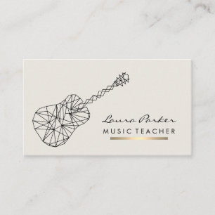 Carte De Visite Musique Teacher Guitar Player Instrument géométriq