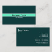 Carte De Visite Musique verte à la menthe - Vert foncé (Devant / Derrière)