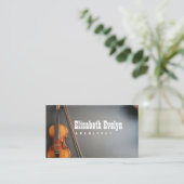 Carte De Visite musique violon sur arrière - plan bleu avec espace (Debout devant)